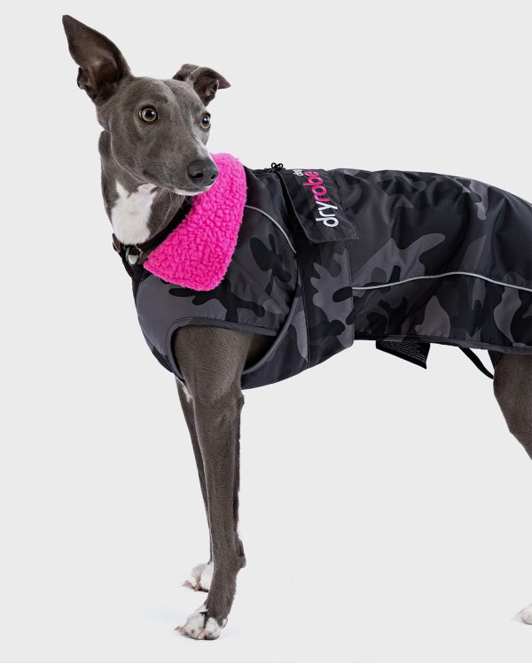 dryrobe Dog - Black Camo Pink